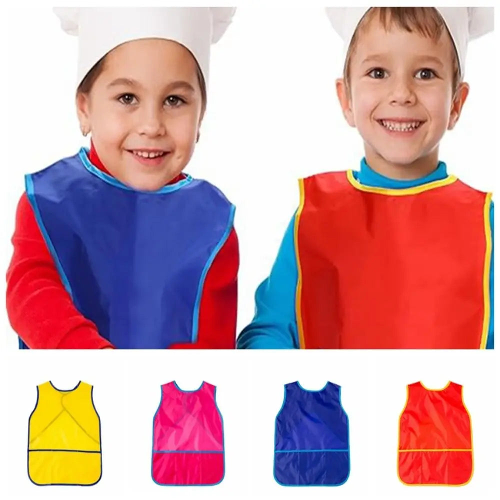 Waterproof Kids Art Smock with Pockets for Painting & Crafts