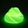 A glowing, translucent green crystal slime shaped like a swirling sphere against a dark background.
