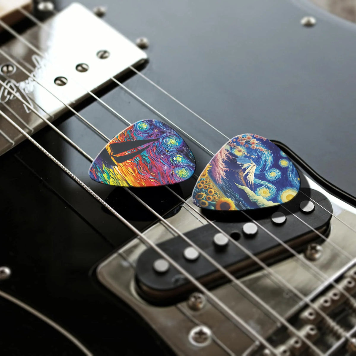 Premium Guitar Picks Variety Pack – 12 Assorted Thicknesses for Acoustic, Electric, Bass & Ukulele