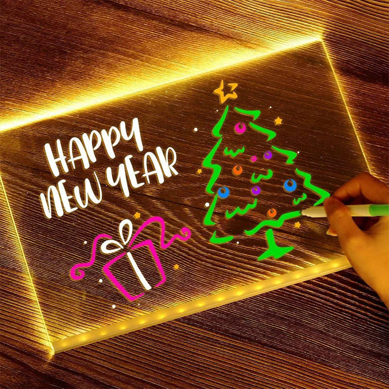 LED Light-Up Acrylic Message Board with Stand