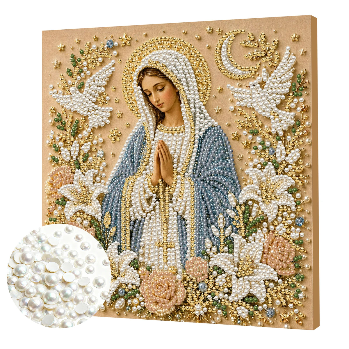 Religious Diamond Painting Kit with Frame – Jesus and Holy Mary
