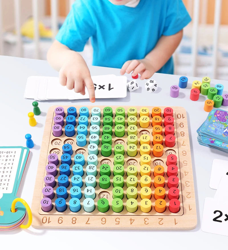 Wooden Multiplication Table Math Learning Toy for Kids