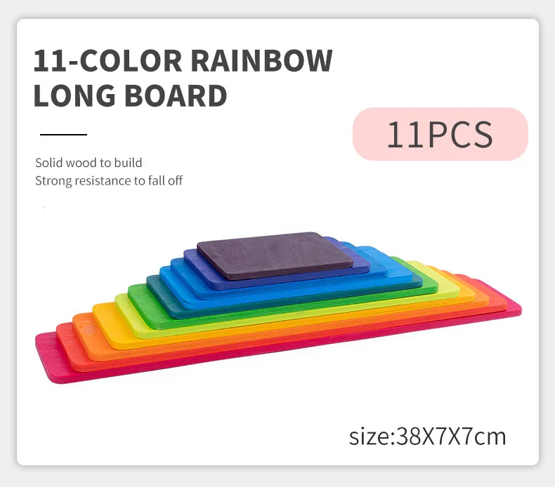 Wooden Rainbow Stacking Blocks for Toddlers & Kids