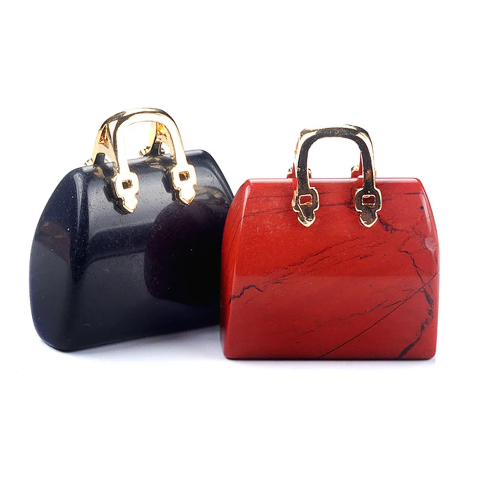 Mini Handbag-Shaped Crystal Agate Pendant for Jewelry Making