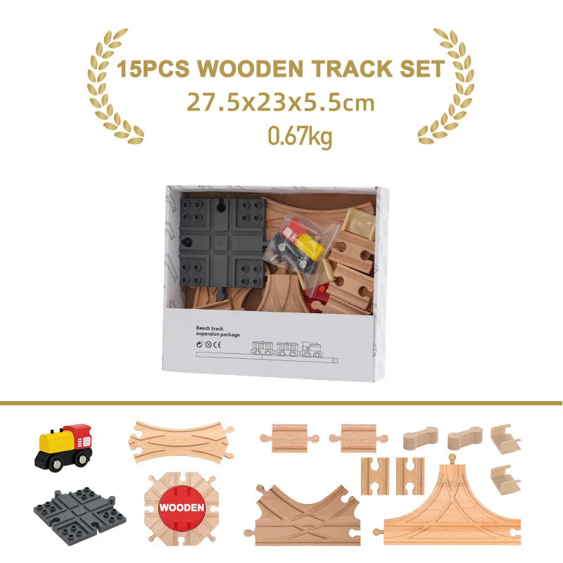 Wooden Train Track Expansion Set – Compatible with All Major Brands