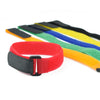 A set of five nylon bike handlebar straps in various colors including black, red, yellow, and blue.