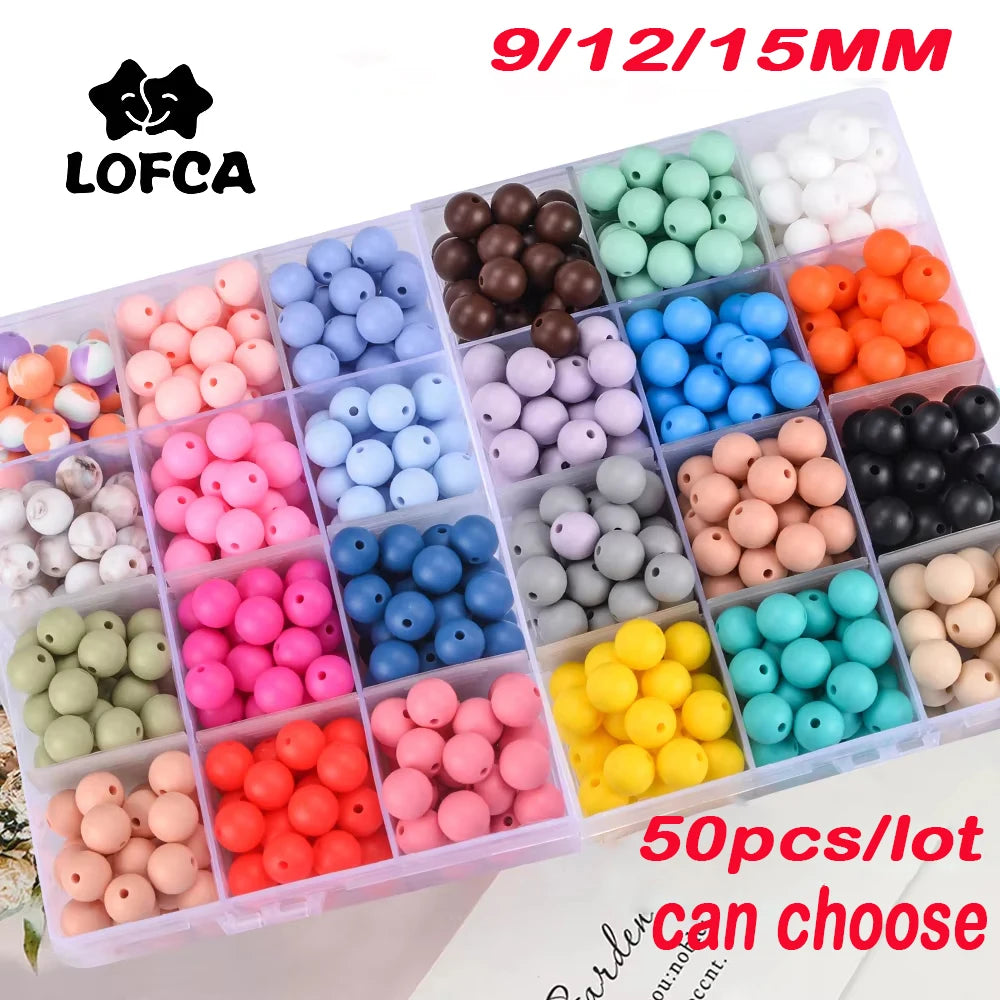 Food-Grade Silicone Beads for Jewelry Making (50-Pack)