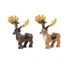 A set of six brown and tan African wildlife animal building blocks featuring deer and antelope models.