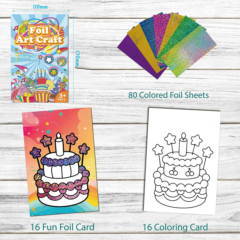 Kids Foil Art Activity Set with Coloring Book
