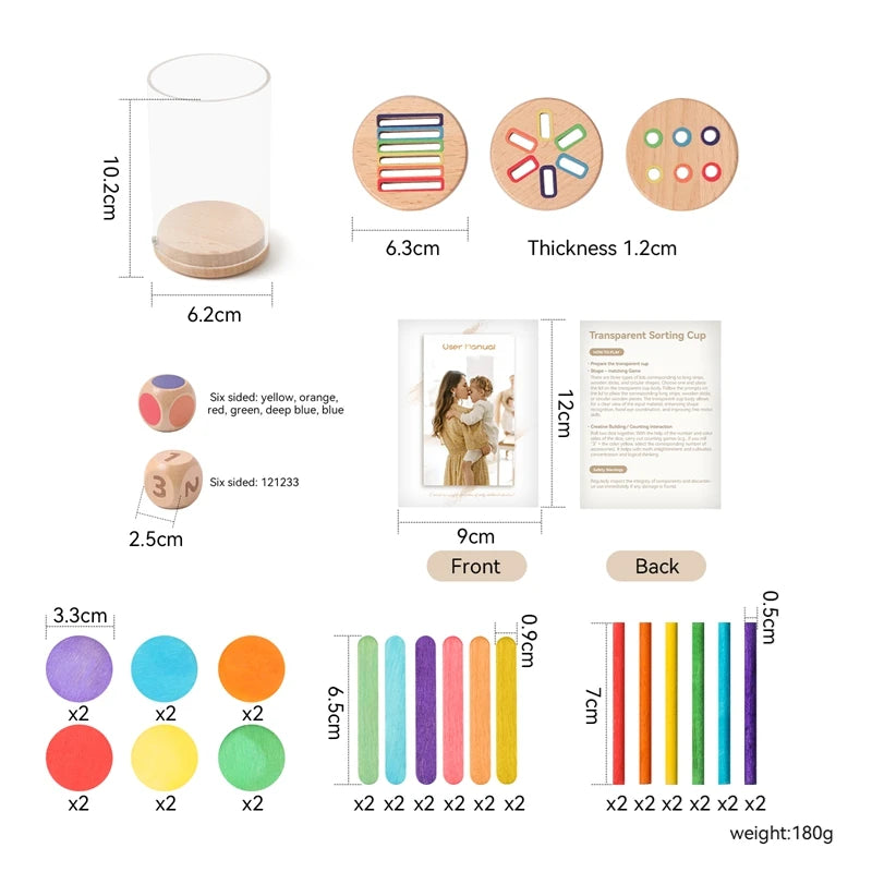 Wooden Shape & Color Sorting Toy for Toddlers