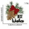 A 1.5g iron-on patch featuring a festive design with green pine branches, a red bow, and gold leaves, along with the text BES
