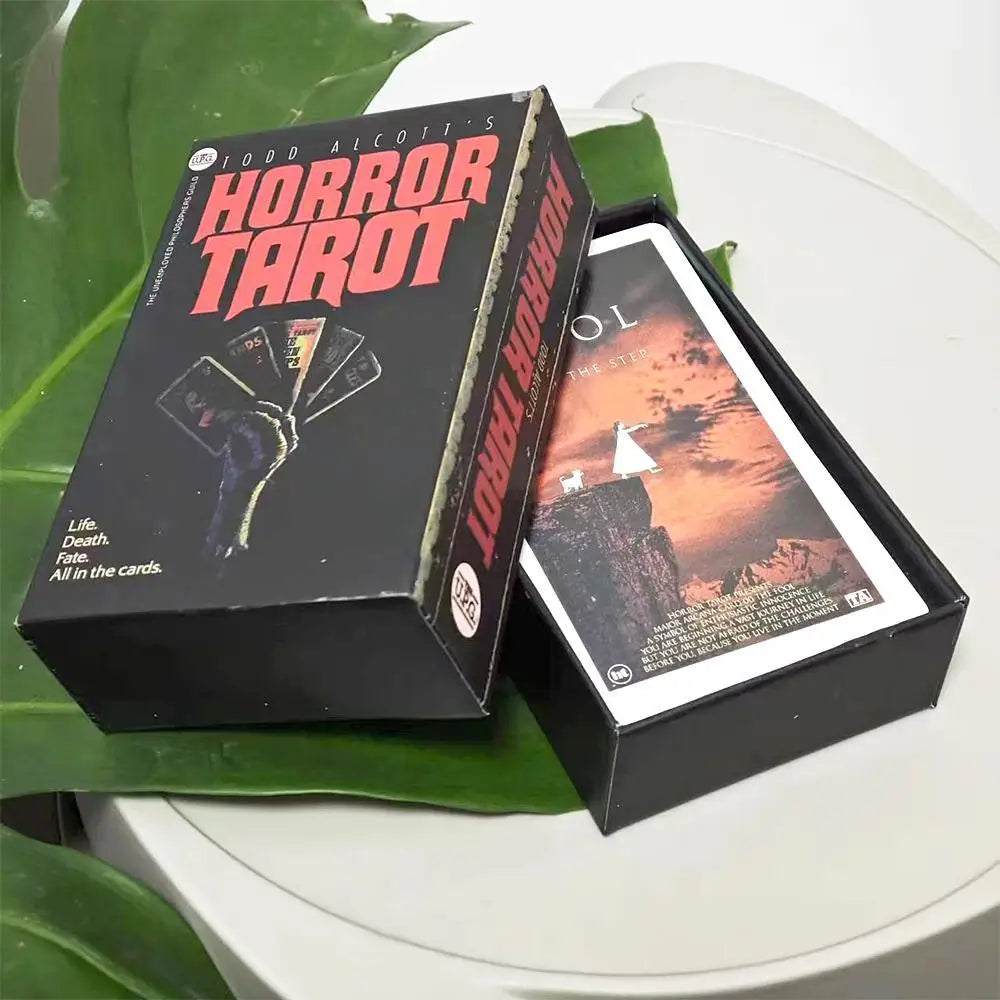 Horror Tarot Card Deck – 78 Illustrated Cards Inspired by Macabre Literature & Pop Culture