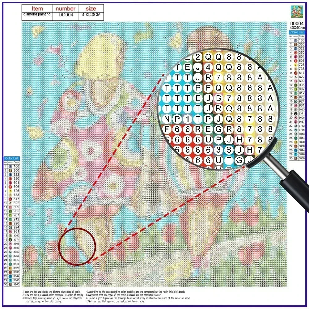 Cartoon Girl Portrait 5D Diamond Painting Kit