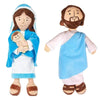 A plush doll set featuring Jesus and the Virgin Mary figures.