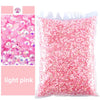 Bag of light pink AB-coated flat back resin rhinestones for crafts and DIY projects