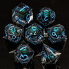 Dragon Eye Resin Dice Set with Liquid Core - 7 Polyhedral Dice for RPG Gaming