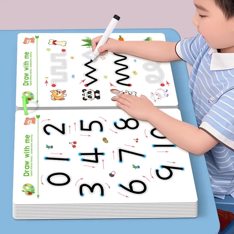 Reusable Magic Tracing Workbook for Kids – Pen Control & Handwriting Practice