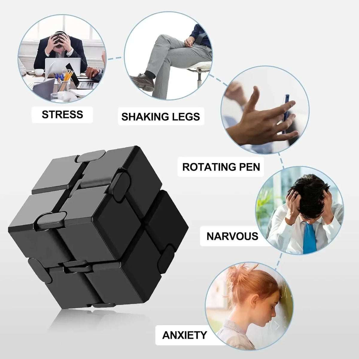 Infinity Cube Fidget Toy – Durable Metal & Plastic Stress Reliever