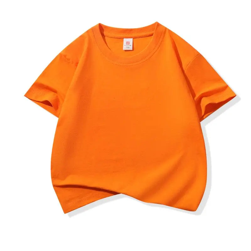 A bright orange classic cotton crew neck t-shirt for kids.