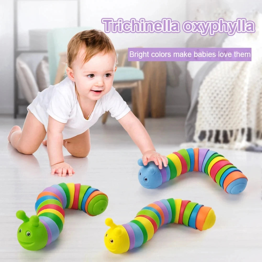 Articulated Fidget Slug Toy - Sensory Stress Relief for Kids and Adults
