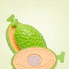 A bright green pineapple is shown next to an orange cutting board, illustrating 3D simulation modeling.