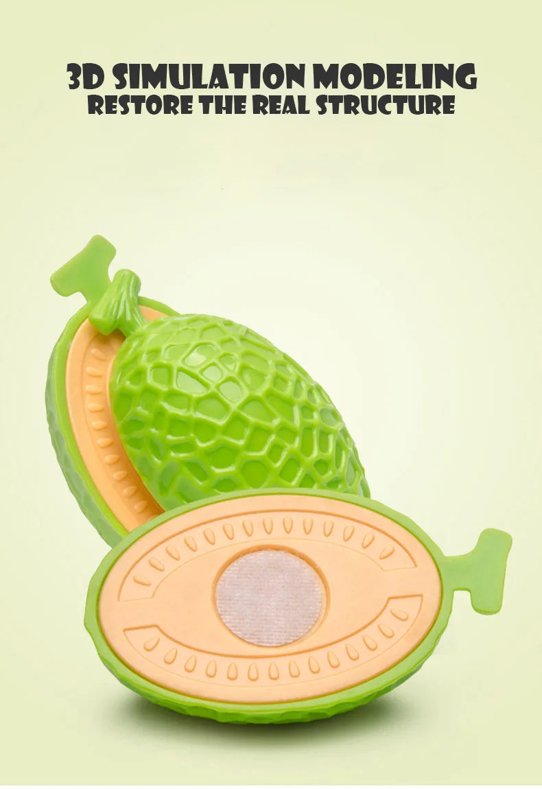 A bright green pineapple is shown next to an orange cutting board, illustrating 3D simulation modeling.