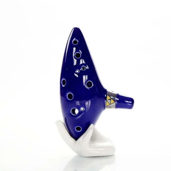 12-Hole Ceramic Ocarina in Alto C with Blue Glaze