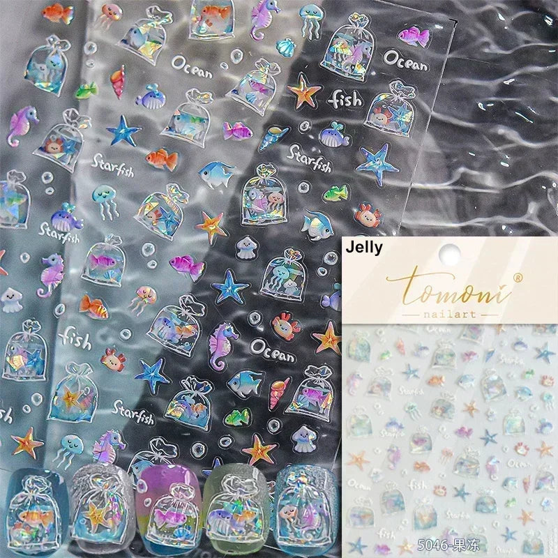Ocean-Inspired Nail Art Sticker Set