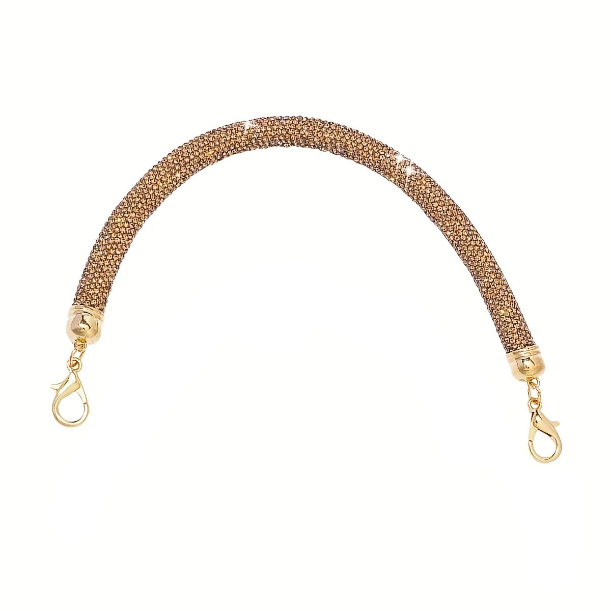 Gold-toned sparkling rhinestone strap for a handbag