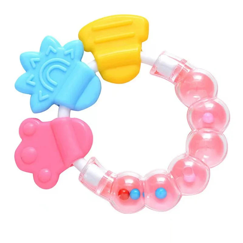 Fruit-Shaped Silicone Baby Teether with Rattle