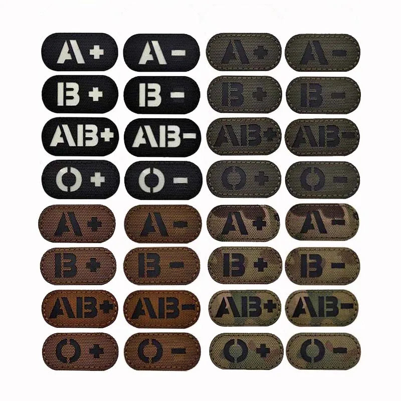 Blood Type Tactical Patches with Glow-in-the-Dark Design