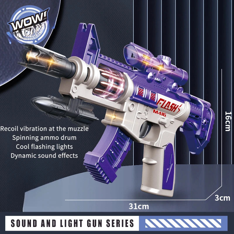 Light & Sound Toy Submachine Gun with Spinning Barrel