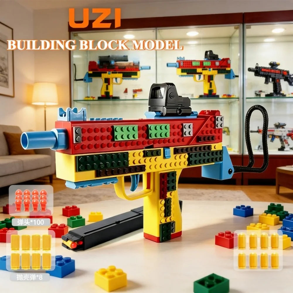 Realistic Building Block Toy Pistol with Shell-Ejecting Action