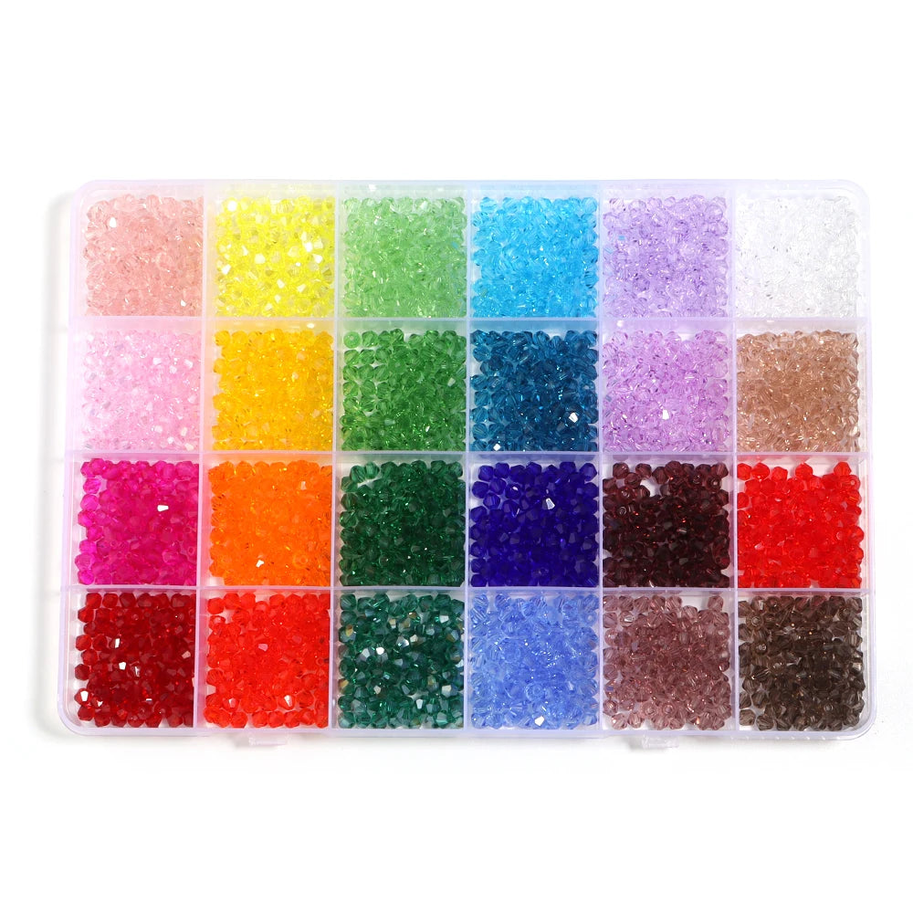 Faceted Glass Crystal Rondelle Bead Kit for Jewelry Making