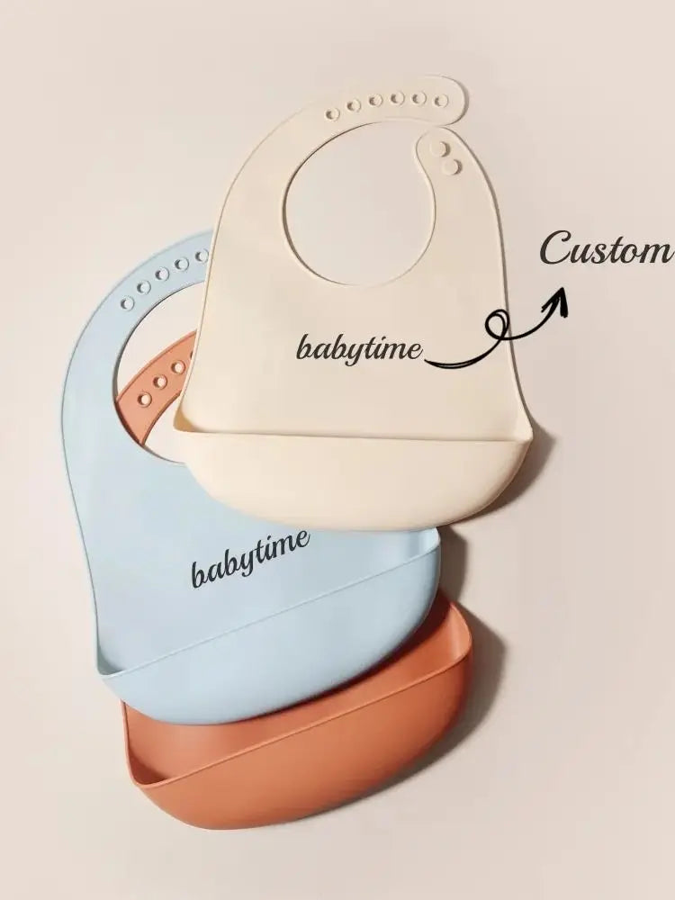 Personalized Silicone Baby Bib with Custom Name