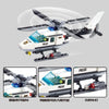 Police helicopter and SWAT carrier vehicle building blocks set