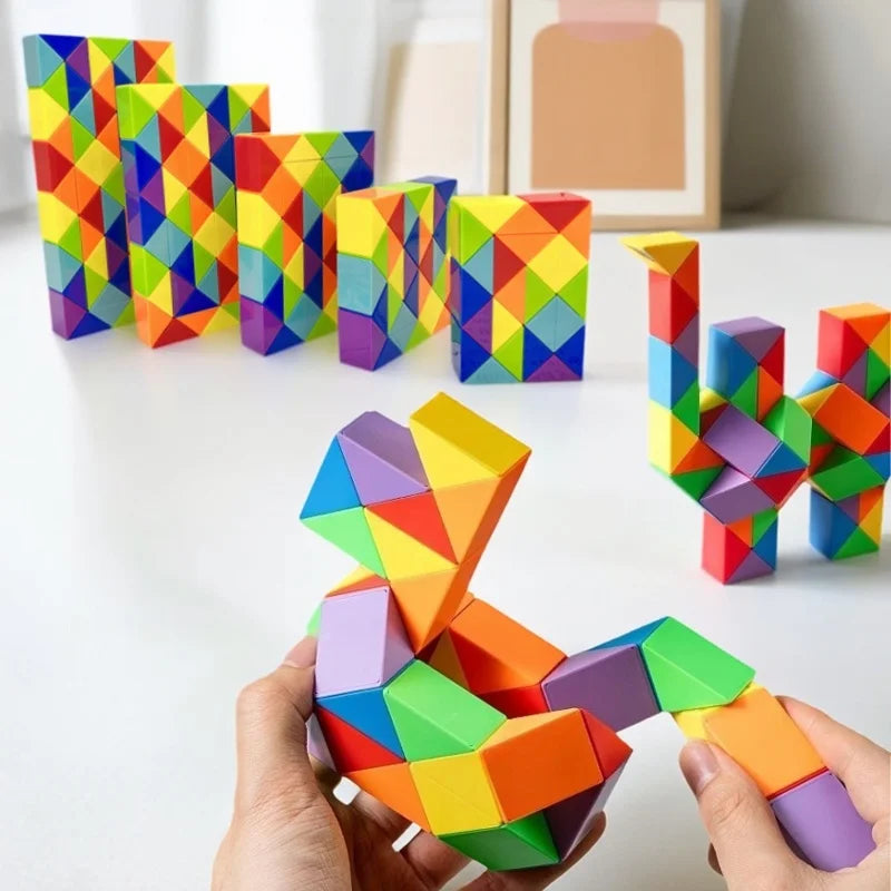 Rainbow Twist Puzzle Snake – Creative Fidget Toy for Kids & Adults