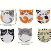 A set of diamond painting coasters featuring various cat mandala designs in orange, white, and black.