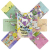 A spread of Crystal Unicorn tarot cards featuring illustrations of unicorns and magical scenes.