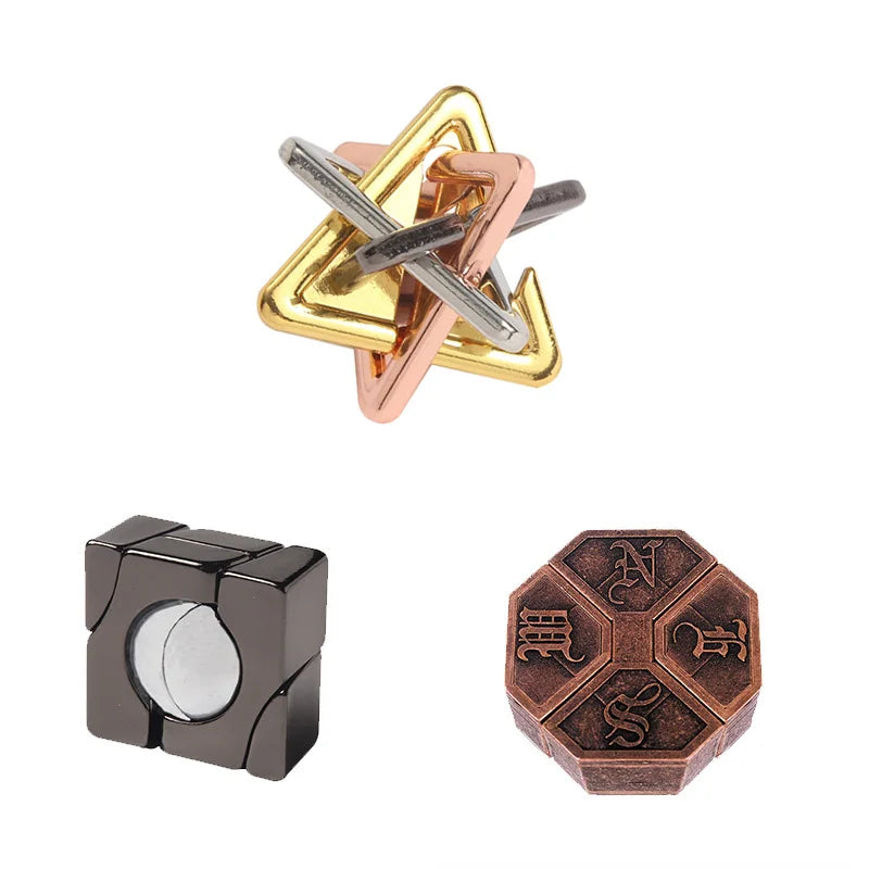 Classic IQ Metal Brain Teaser Puzzle Set