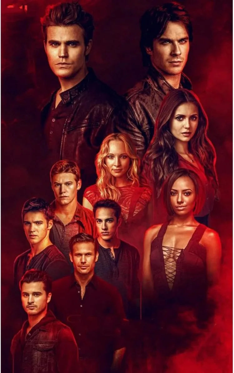 The Vampire Diaries 5D Diamond Painting Kit – Full Round Drill Crystal Art for DIY Home Decor