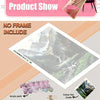 DIY Paint by Numbers kit showing acrylic paint, brushes, and canvas hangers for a product show display.