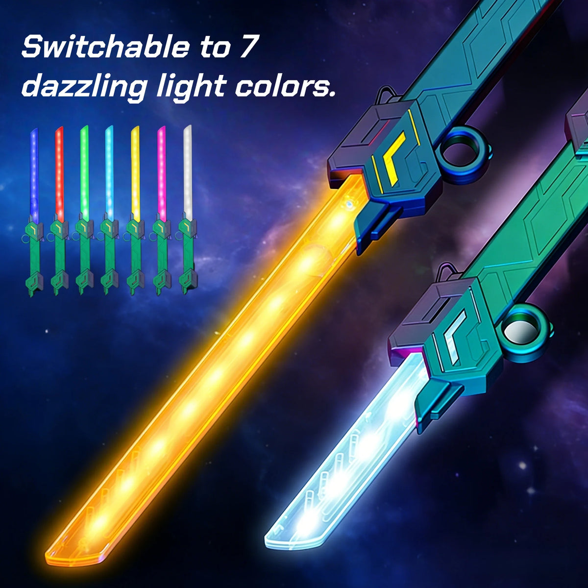 Retractable LED Lightsaber with Sound Effects & 7 Color Modes
