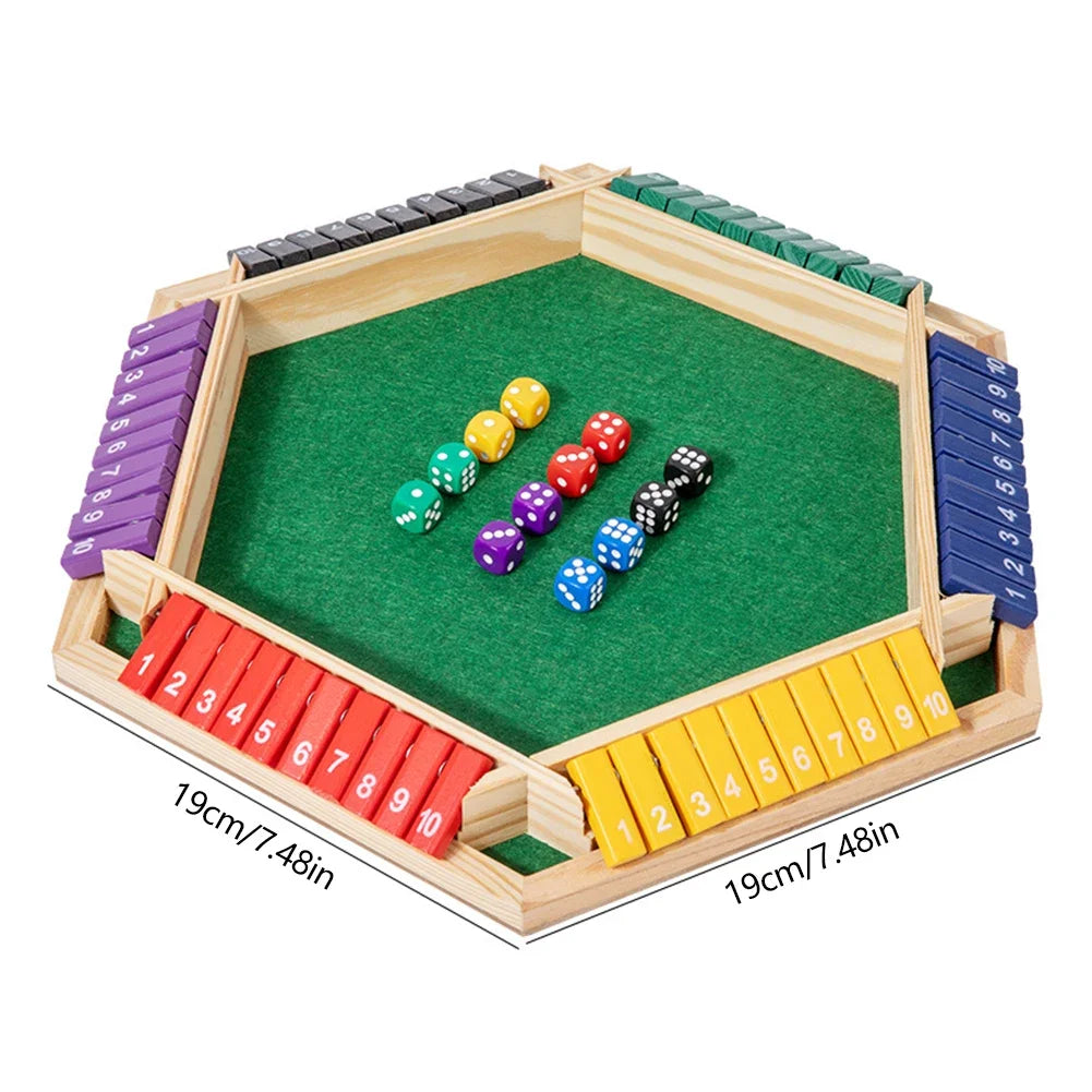 Classic Wooden Shut the Box Dice Game for Family Fun