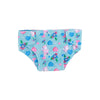 Light blue floral patterned soft doll underwear for 18-inch dolls