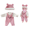 Cozy Cartoon Bear Winter Pajamas for 12-Inch Reborn Dolls