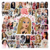 A collage of various cartoon Bratz doll stickers and decals for DIY decoration.
