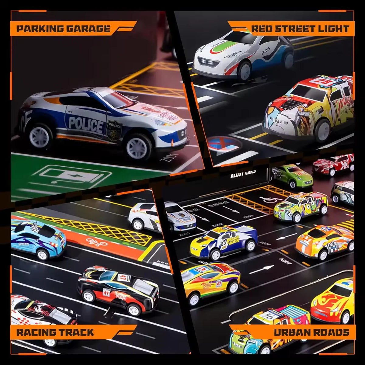 48-Piece Die-Cast Metal Car Collection with Storage Case