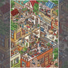A detailed illustration of a large 3D Kawaii home life scene featuring various characters and objects for scrapbooking.