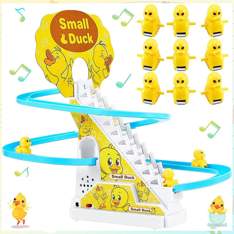 Electric Duck Stair-Climbing Toy with Lights and Music